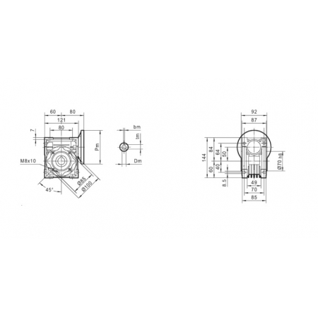 MOCNA PRZEKŁADNIA SILNIKA ELEKTRYCZNEGO 71B5 I=100